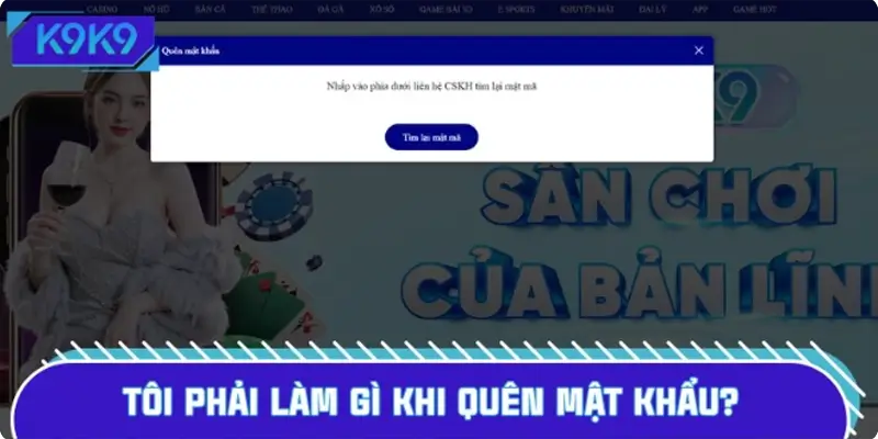 Tôi phải làm gì khi quên mật khẩu K9K9?